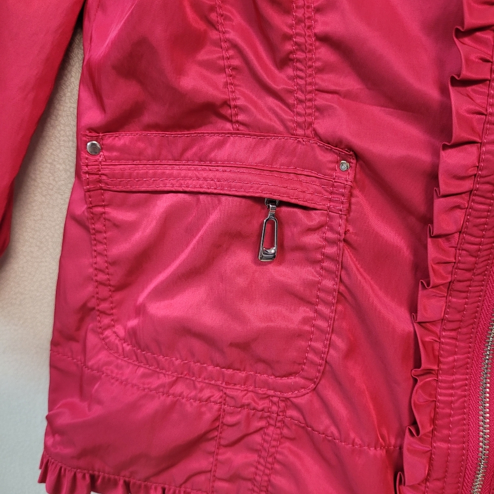 White House Black Market Watermelon Barbie Pink Utility Jacket, Size 6 Spring - Picture 2 of 9